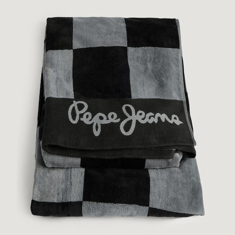TOALLA DE PLAYA PEPE JEANS JACQUARD CHEK NEGRO - 4