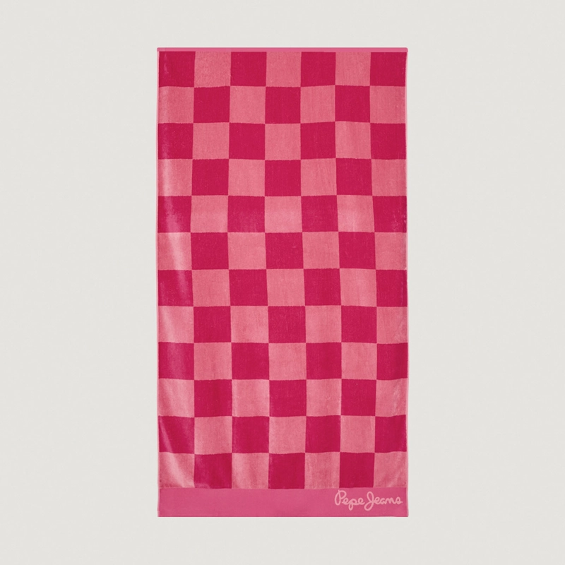 TOALLA DE PLAYA PEPE JEANS JACQUARD CHEK ROSA - 2