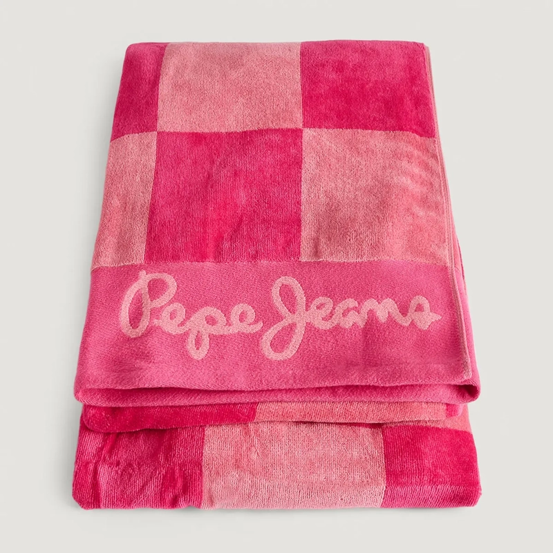 TOALLA DE PLAYA PEPE JEANS JACQUARD CHEK ROSA - 4