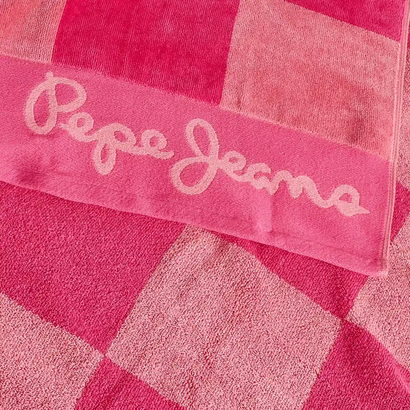 TOALLA DE PLAYA PEPE JEANS JACQUARD CHEK ROSA - 5