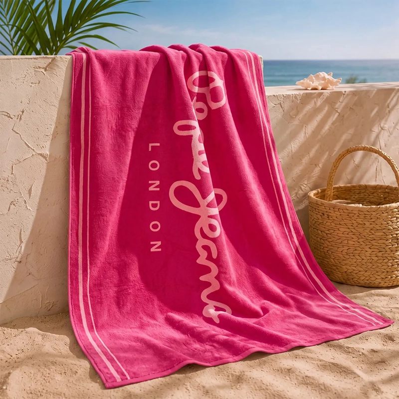 TOALLA DE PLAYA PEPE JEANS JACQUARD FUCSIA - 1