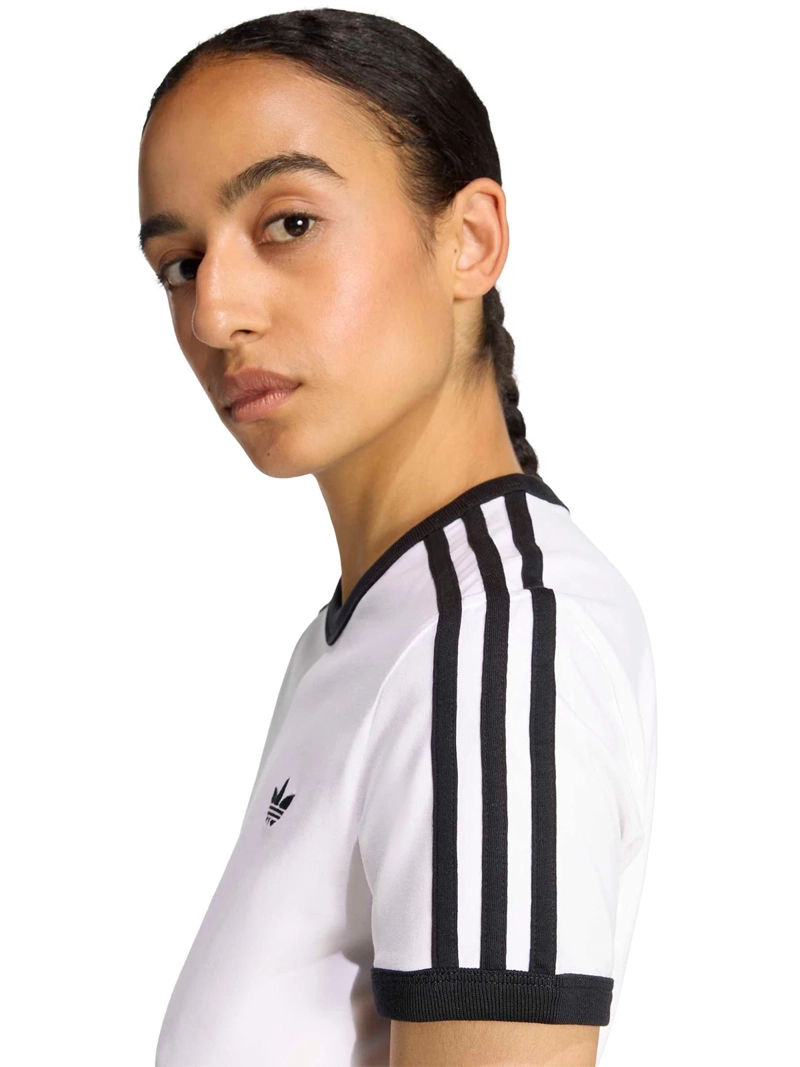 POLERA MUJER ADIDAS MANGA CORTA TRES LINEAS ENTALLADA - 5