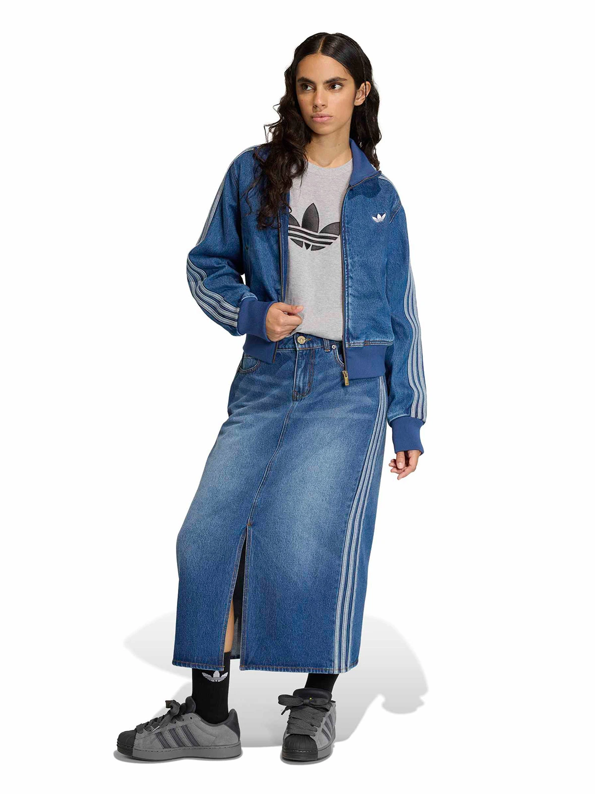 FALDA MUJER ADIDAS DENIM LÁPIZ 3 RAYAS - 1