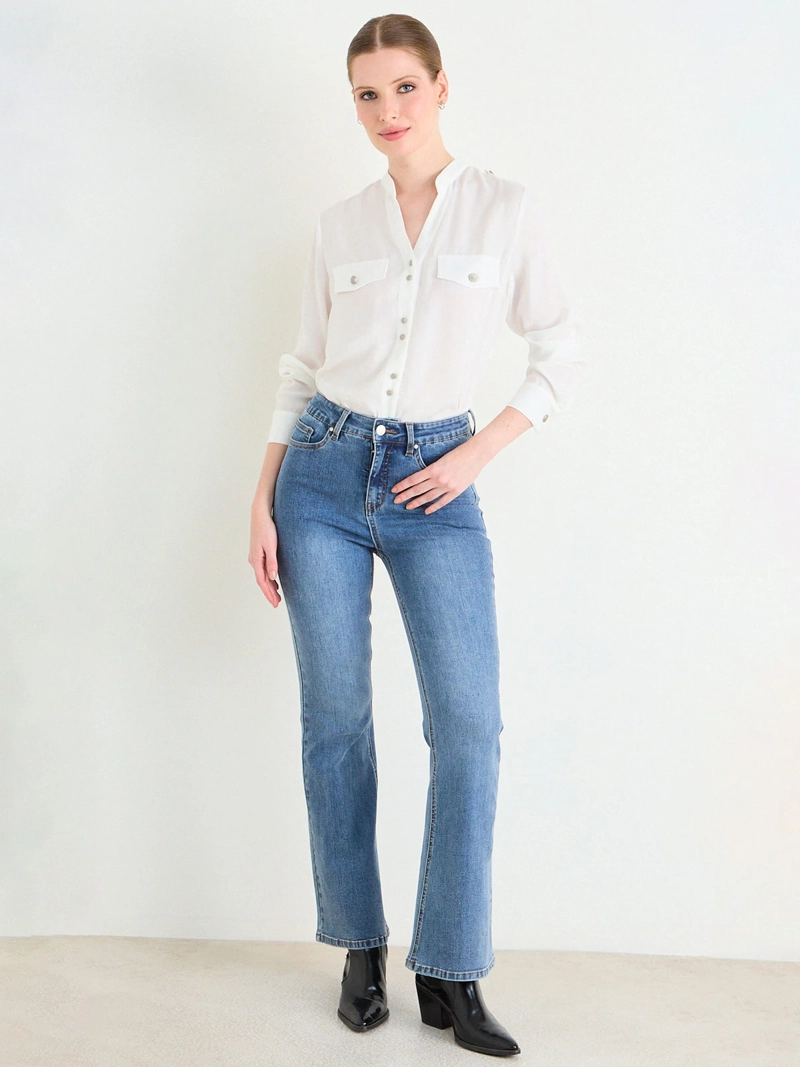 JEANS MUJER ASH ALGODÓN LISO - 1