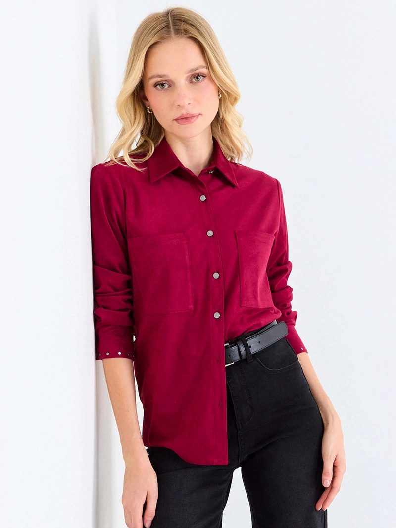 SOBRECAMISA MUJER ASH MANGA LARGA TACHAS - 2