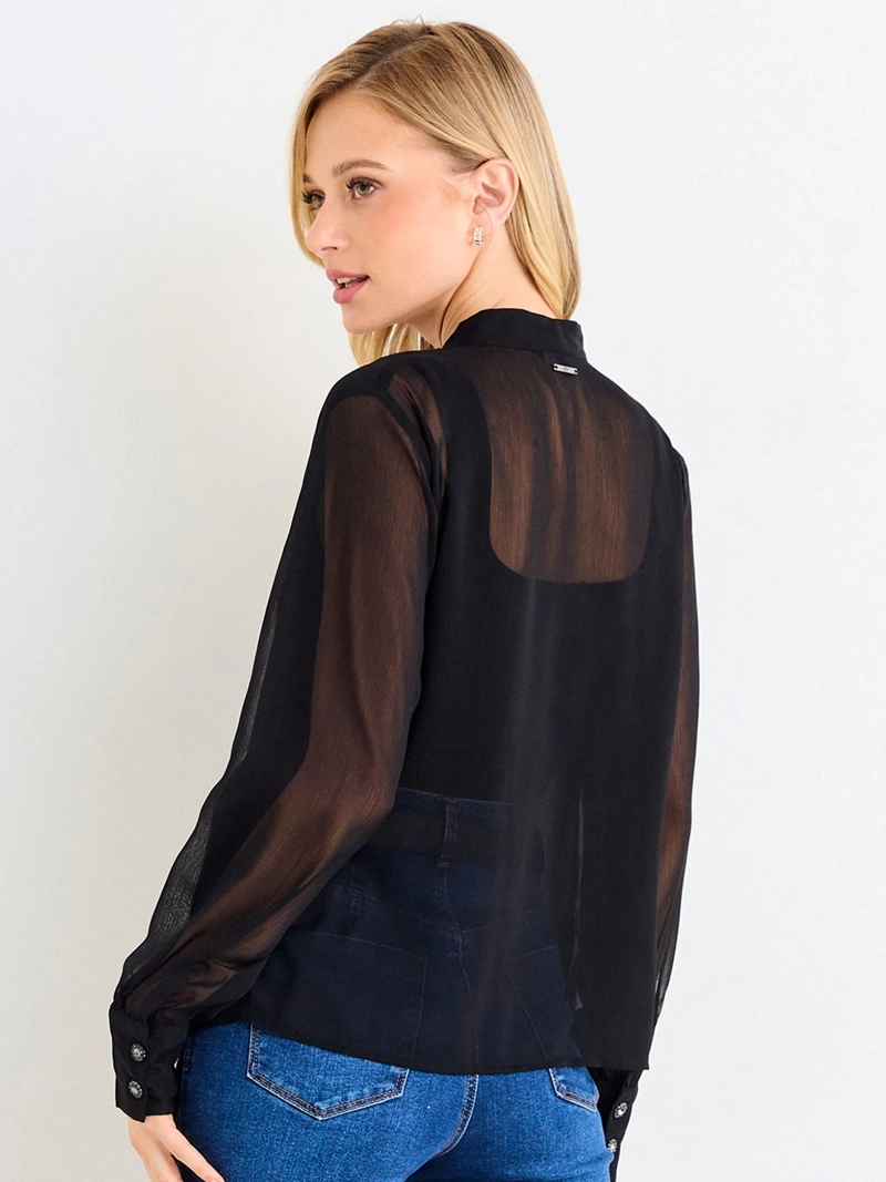 BLUSA MUJER ASH CUELLO MAO LAZO - 3