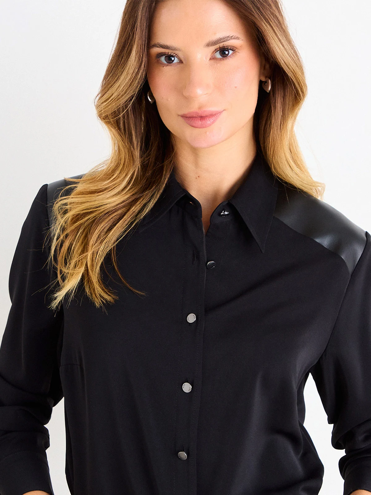 BLUSA MUJER ASH CUELLO CAMISERO MANGA LARGA PESPUNTE - 5
