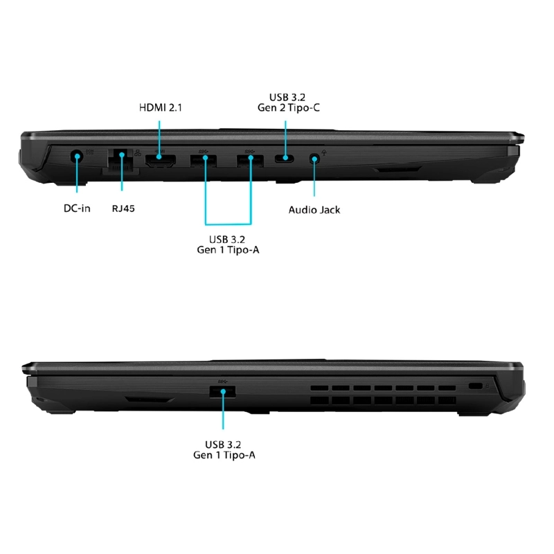 NOTEBOOK ASUS TUF GAMING A15 FA506NCQ-HN020W AMD RYZEN 7 8GB RAM 512GB SSD NVIDIA RTX 3050 15.6” - 6