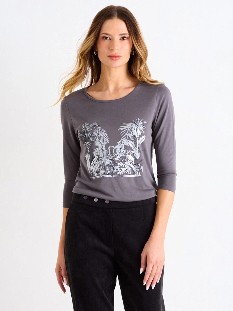 POLERA MUJER ASH ESCOTE REDONDO MANGA 3/4 - 1