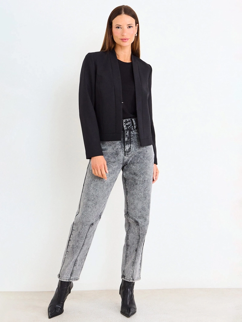 BLAZER MUJER ASH MANGA LARGA SIN SOLAPA - 1