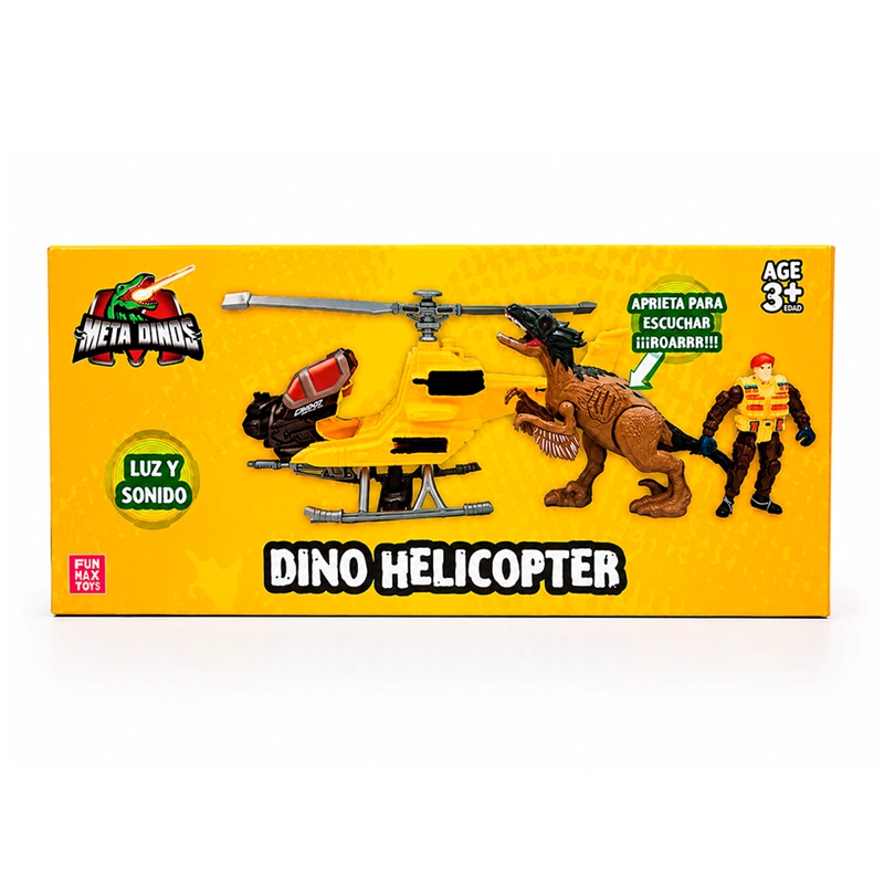 SET DE JUEGO META DINO HELICOPTERO DINO Y FIGURAS MEDIANO - 2
