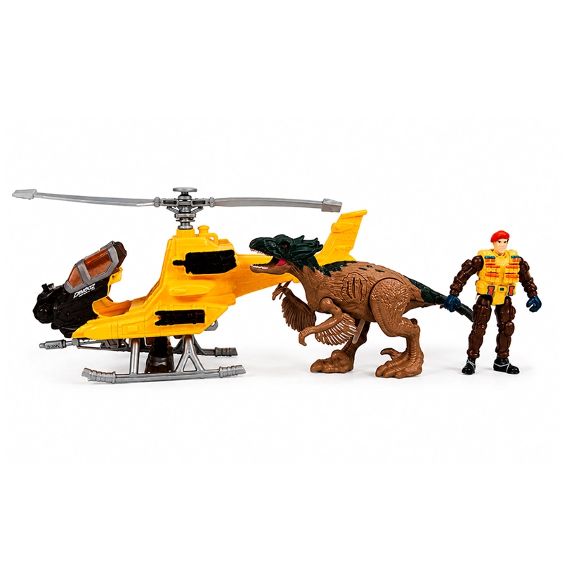 SET DE JUEGO META DINO HELICOPTERO DINO Y FIGURAS MEDIANO - 3
