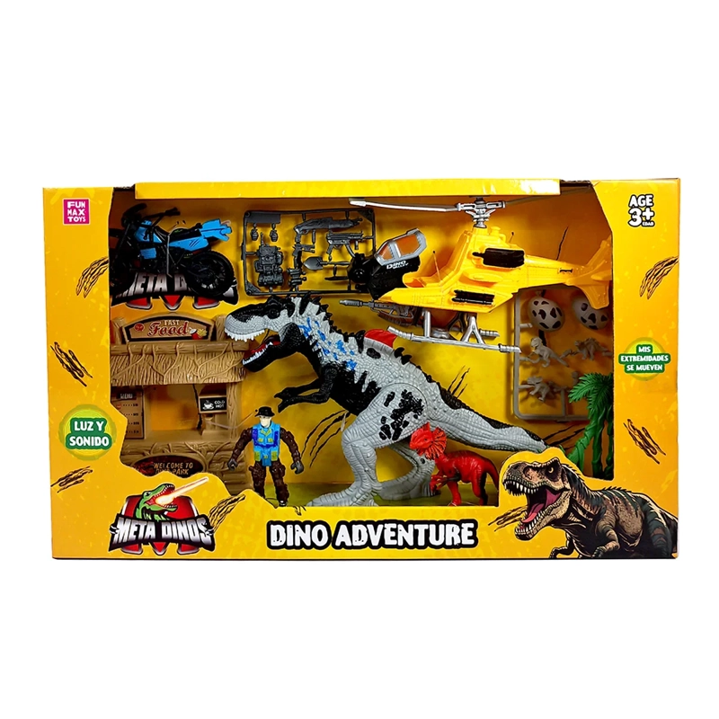 SET DE JUEGO META DINO HELICOPTERO DINO Y FIGURAS GRANDE - 1