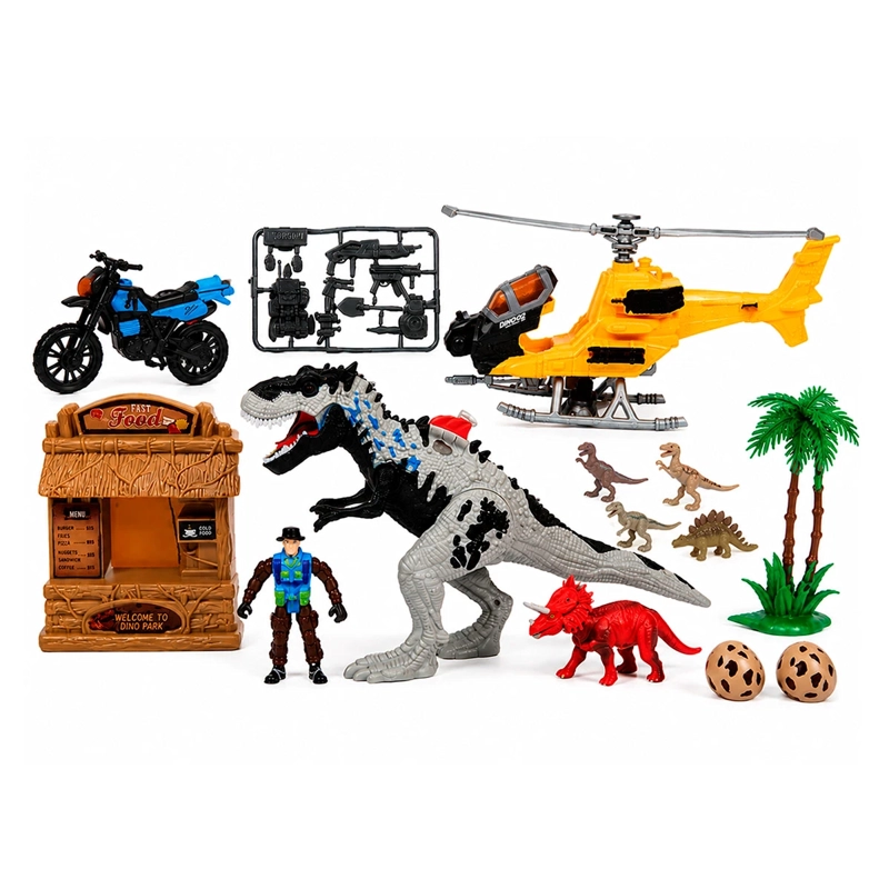 SET DE JUEGO META DINO HELICOPTERO DINO Y FIGURAS GRANDE - 3
