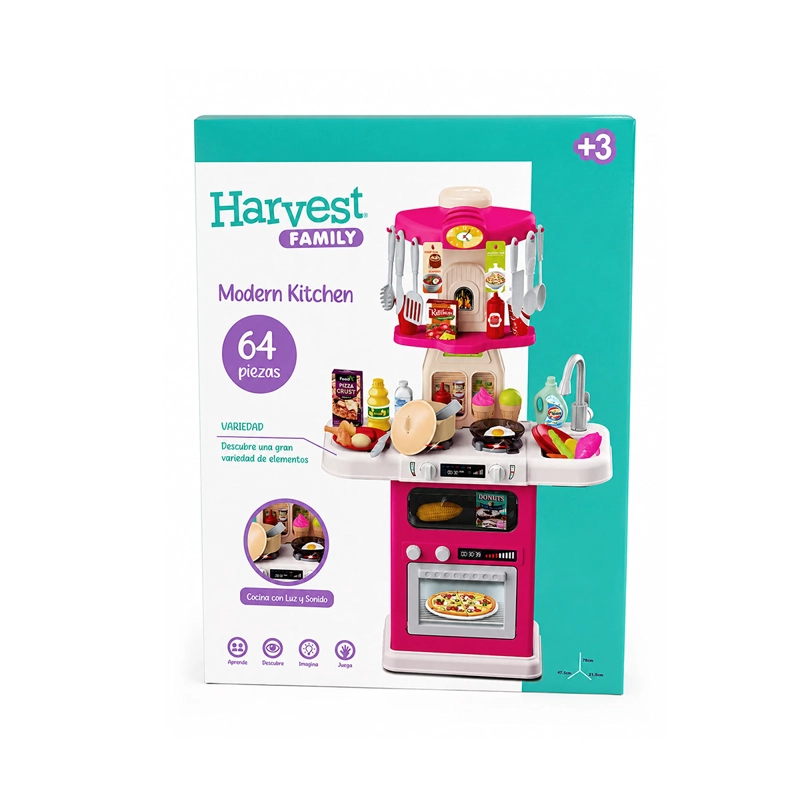 JUGUETE DE COCINA HARVEST ROLEPLAY COCINA LUZ Y SONIDO 64 PZS - 2