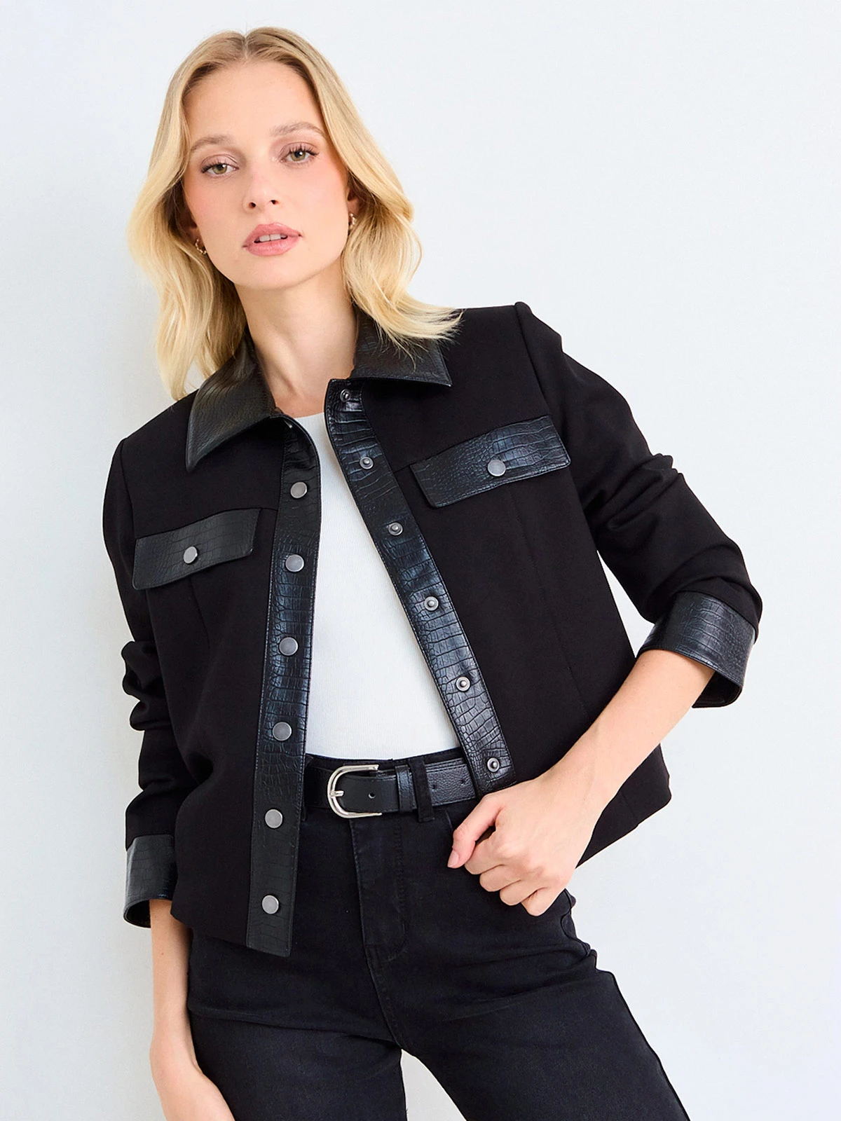CHAQUETA MUJER ASH CUELLO CAMISERO MANGA LARGA LISA - 3