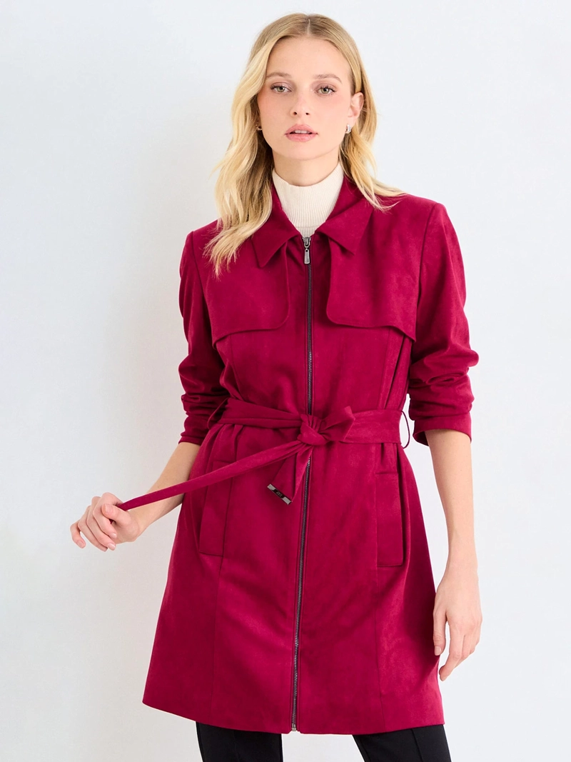 CHAQUETA MUJER ASH TRENCH LISO CUELLO CAMISERO - 1