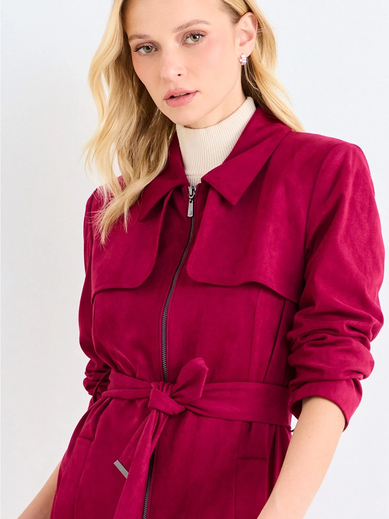 CHAQUETA MUJER ASH TRENCH LISO CUELLO CAMISERO - 3