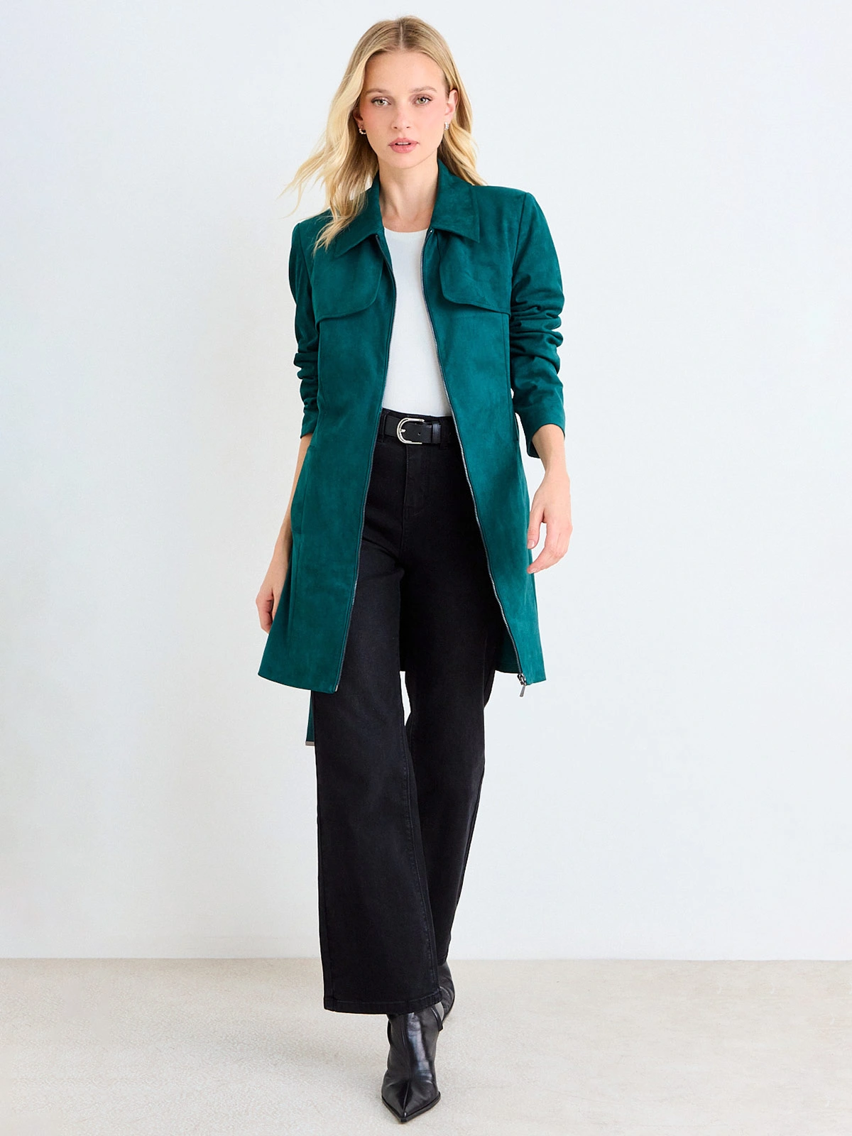 CHAQUETA MUJER ASH TRENCH LISO CUELLO CAMISERO - 1