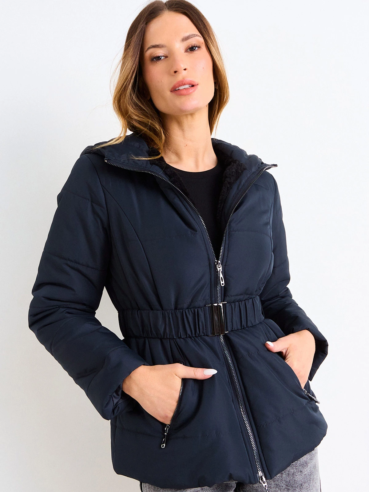 PARKA MUJER ASH CUELLO ALTO MANGA LARGA GORRO - 3