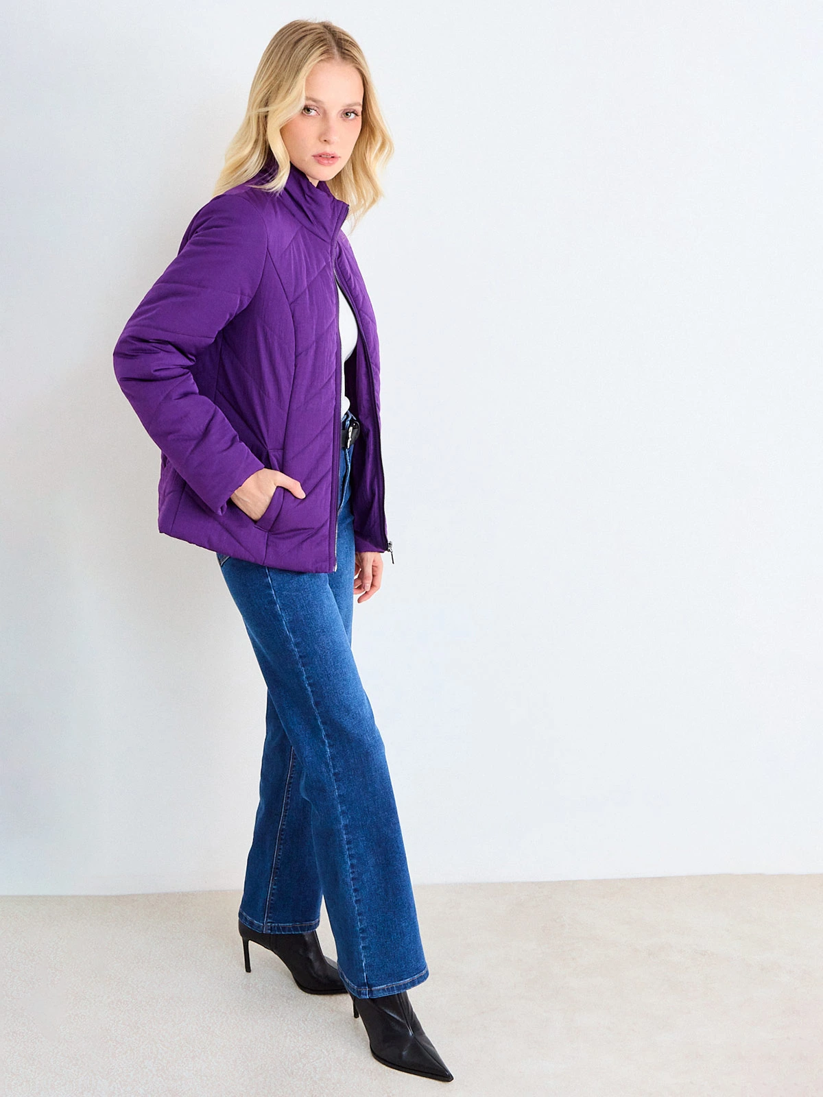 PARKA MUJER ASH CUELLO ALTO LISA ACOLCHADO - 2