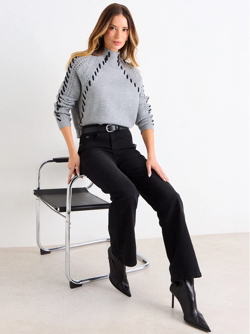 SWEATER MUJER ASH CUELLO SUBIDO - 1