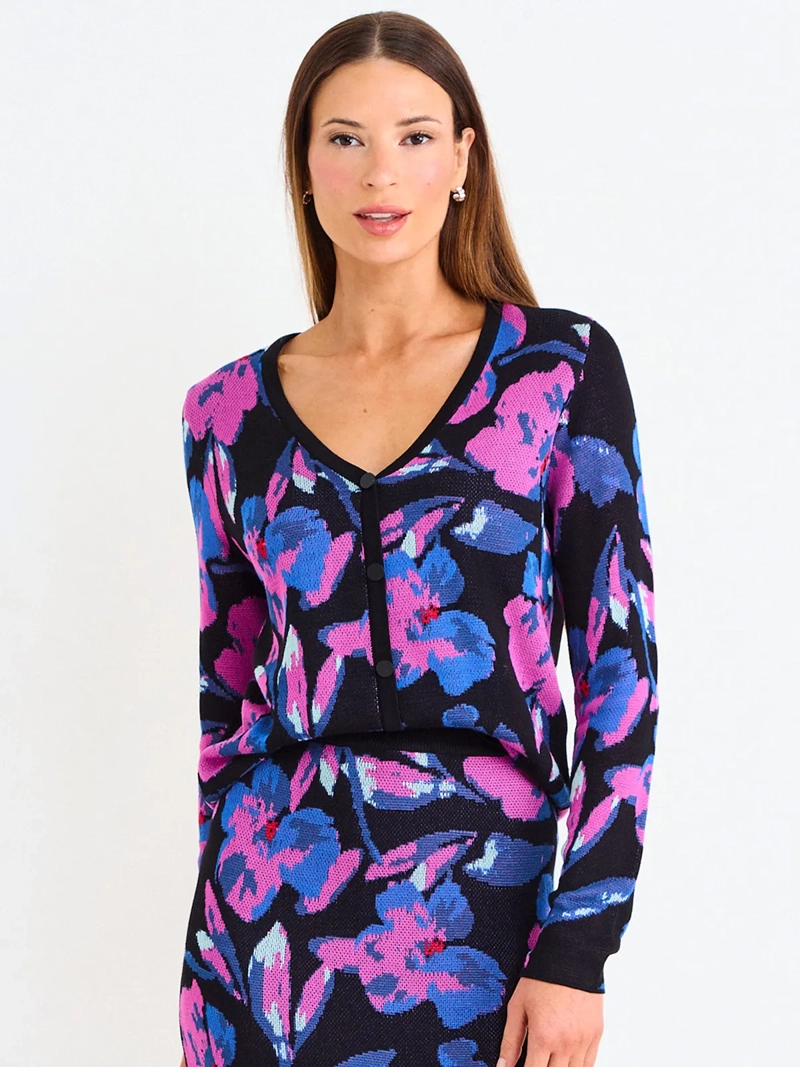 POLERA MUJER ASH TEJIDA JACQUARD BOTONES - 2