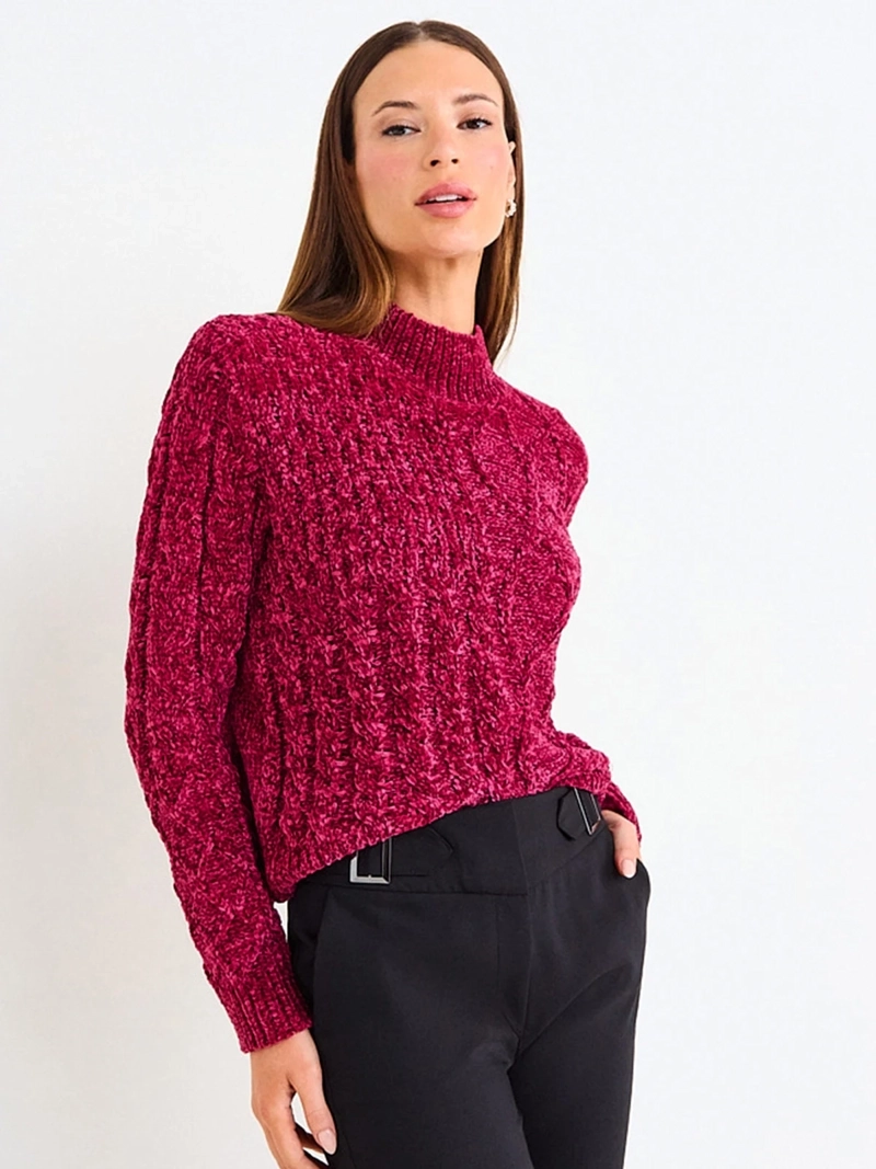 SWEATER MUJER ASH CHENILLE TRENZADO - 2