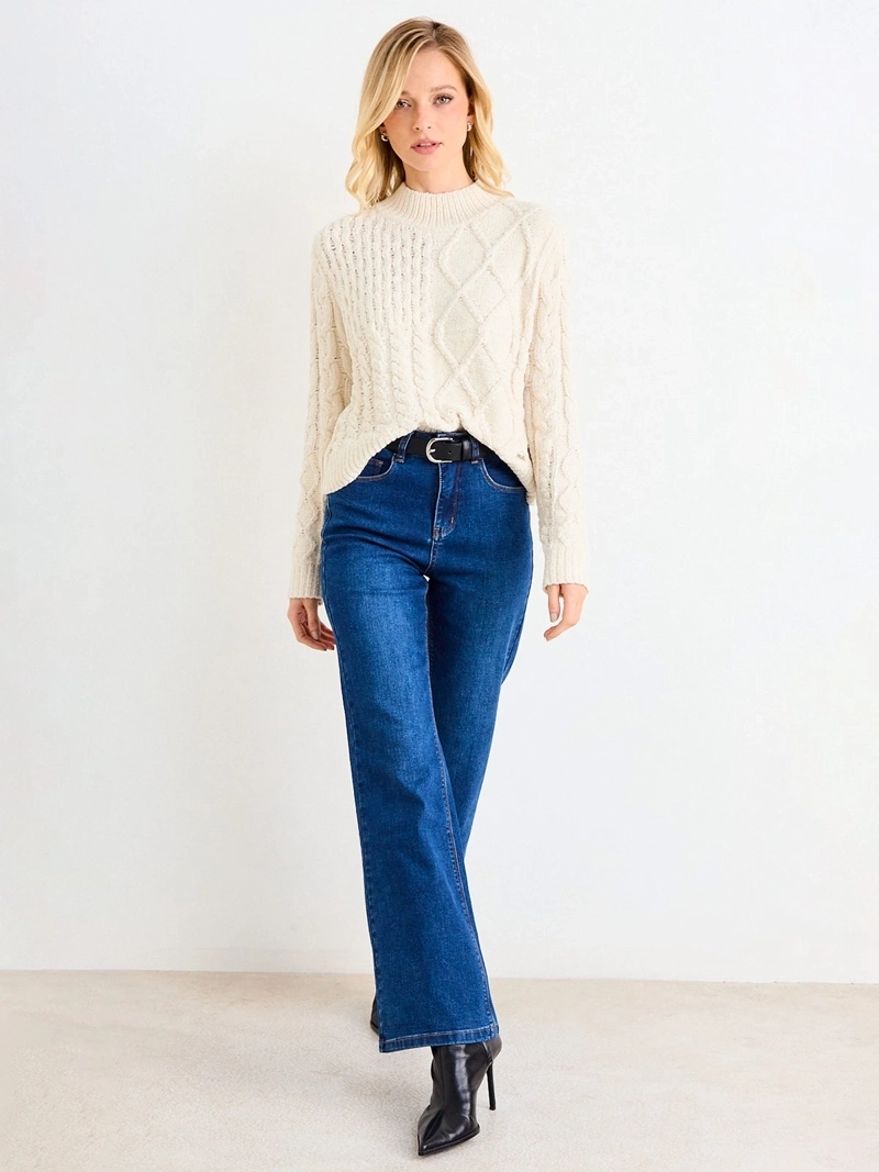 SWEATER MUJER ASH CHENILLE TRENZADO - 1