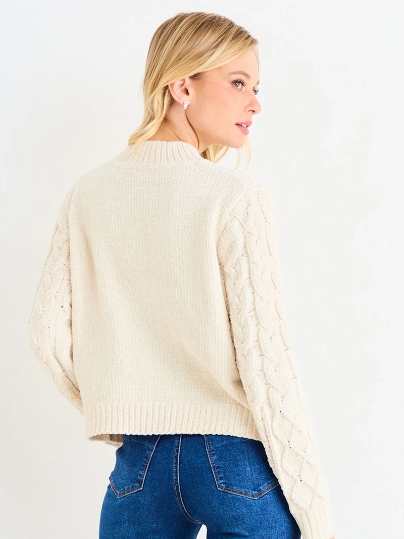 SWEATER MUJER ASH CHENILLE TRENZADO - 3