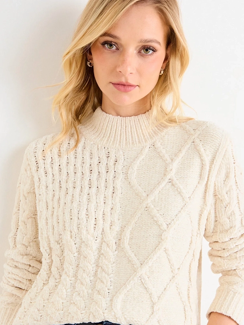 SWEATER MUJER ASH CHENILLE TRENZADO - 4