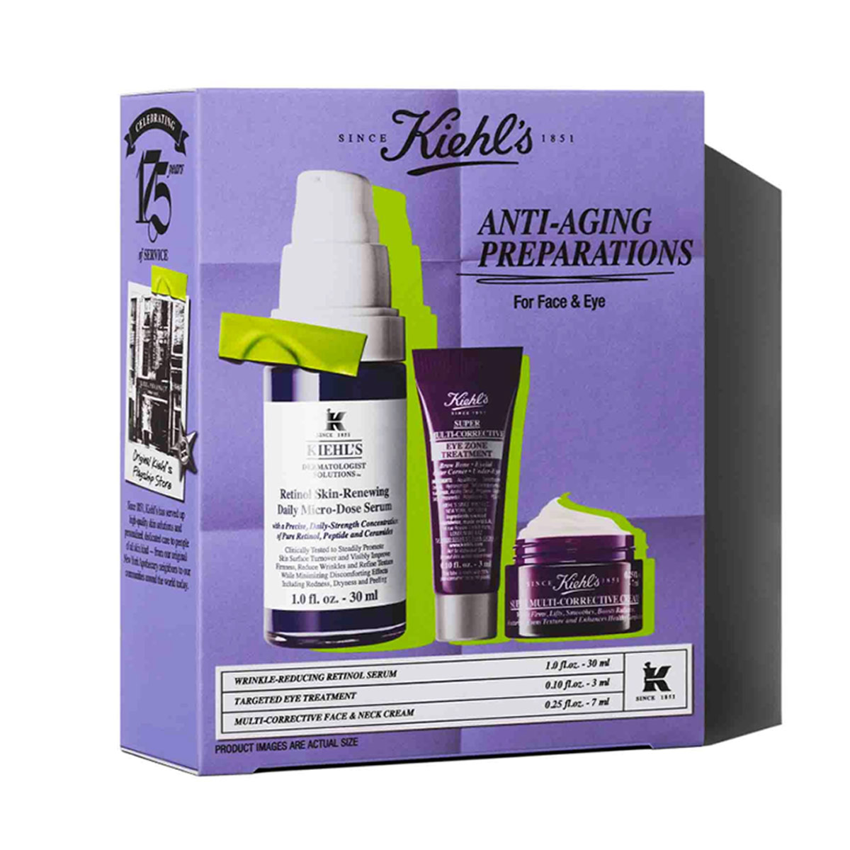 SET TRATAMIENTO ANTIEDAD KIEHLS ANTI-AGING PREPARATIONS 10 ML + 50 ML + 14 ML - 2