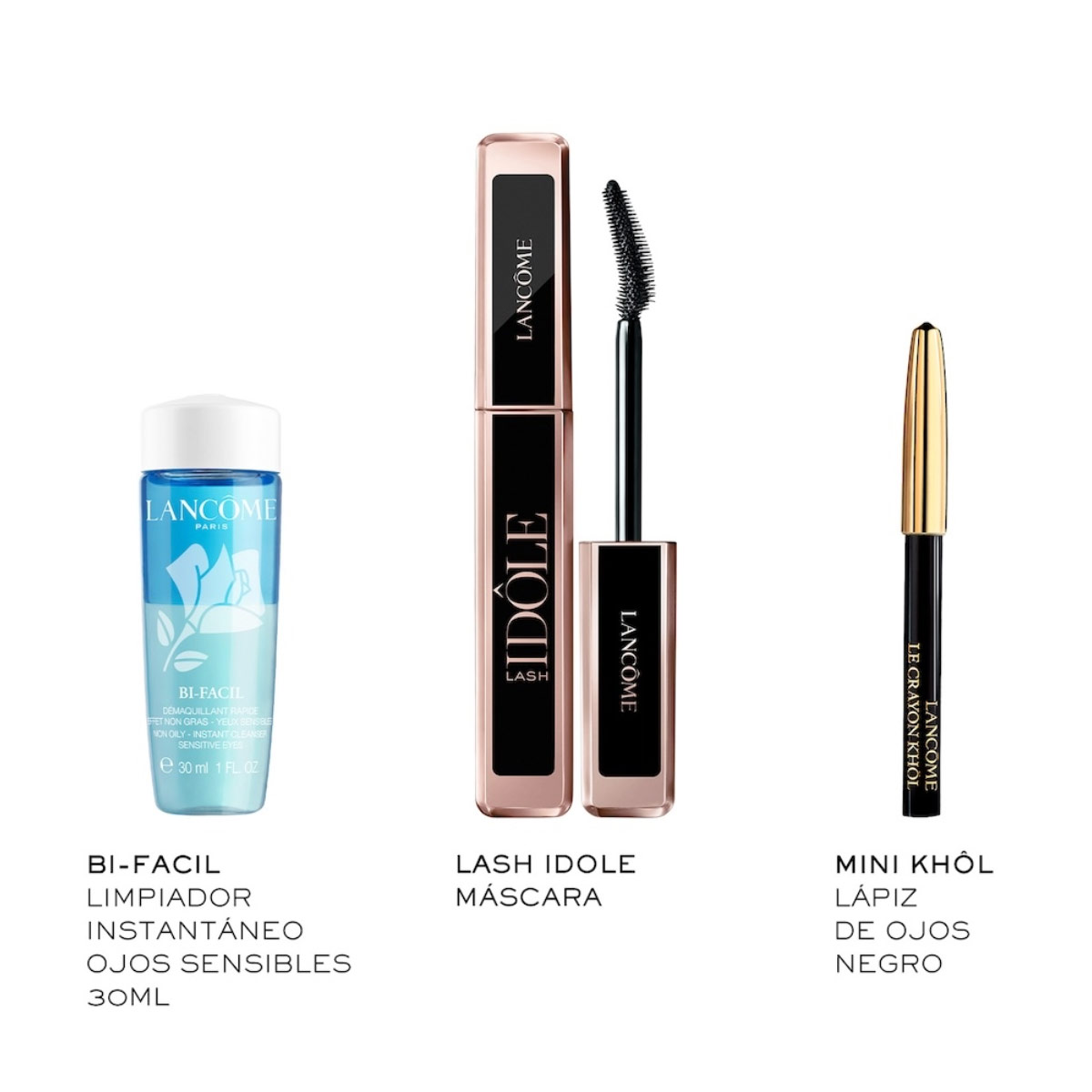 SET MASCARA DE PESTAÑAS +  DELINEADOR + DESMAQUILLANTE LANCOME LASH IDÔLE 8 ML + 0,7 G + 30 ML - 2