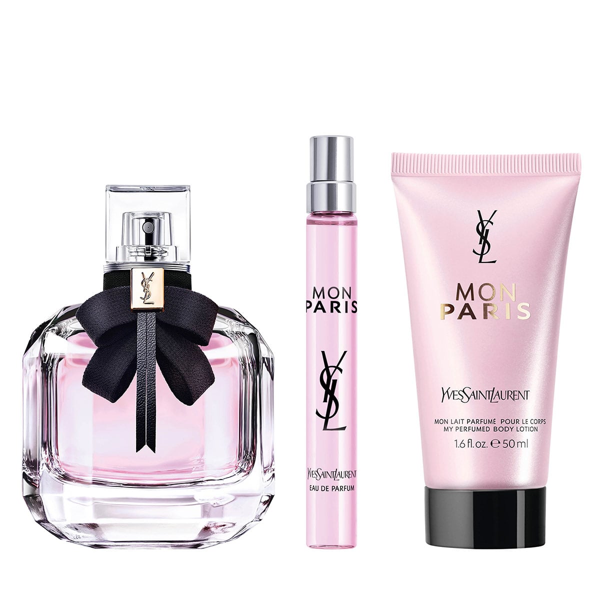 SET PERFUME YVES SAINT LAURENT MON PARIS MUJER EDP 90 ML + 10 ML + BODY LOATION 50 ML  - 1