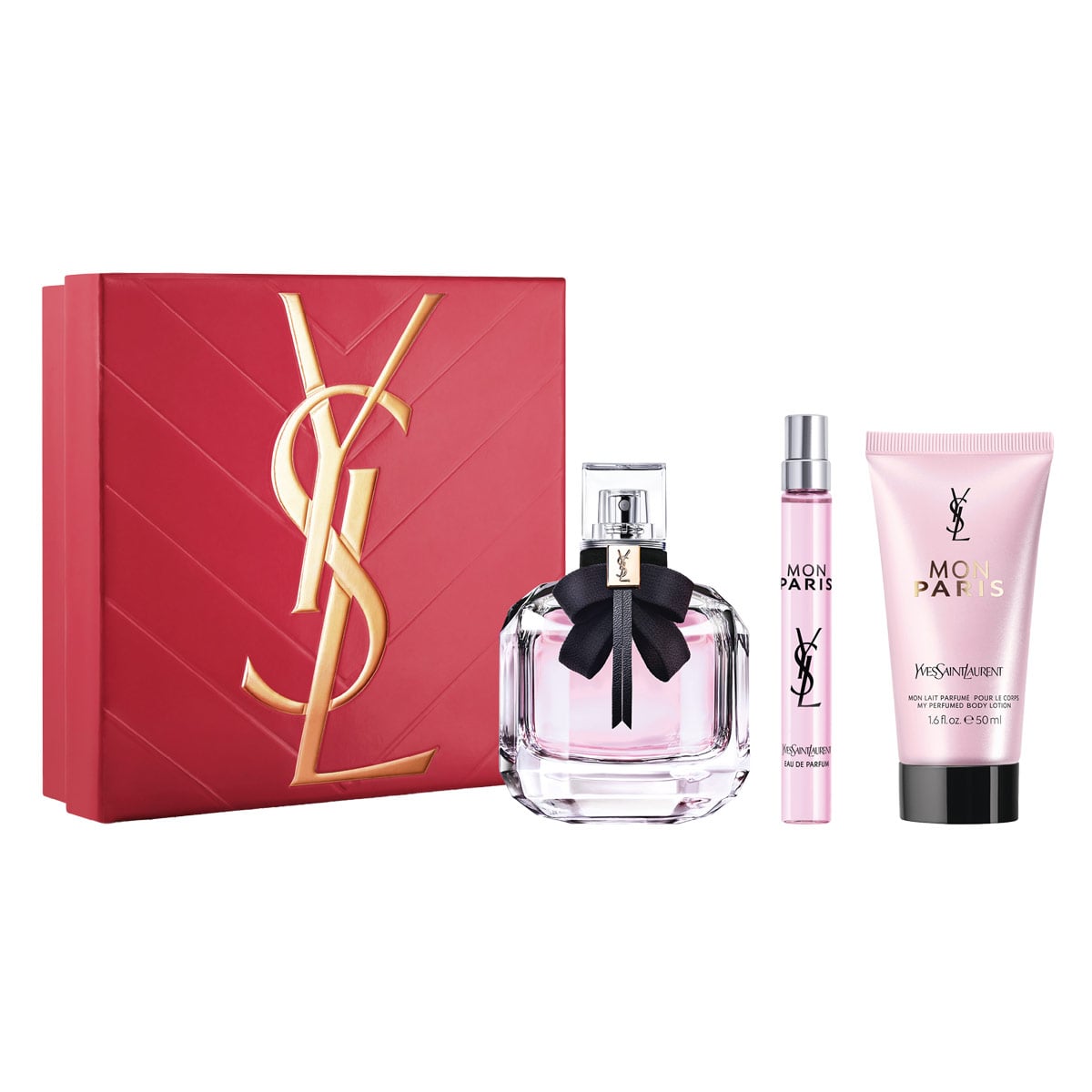 SET PERFUME YVES SAINT LAURENT MON PARIS MUJER EDP 90 ML + 10 ML + BODY LOATION 50 ML  - 2