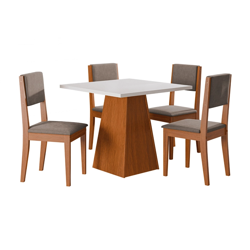 JUEGO DE COMEDOR EXIT TRENTO 4 SILLAS CANELA - 2