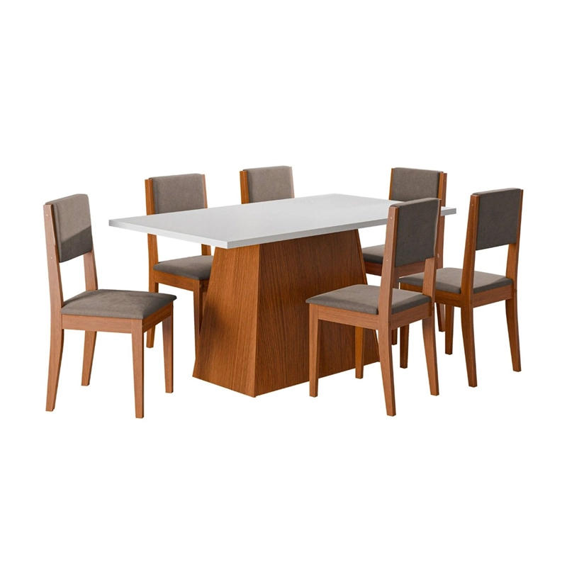 JUEGO DE COMEDOR EXIT TRENTO 6 SILLAS CANELA - 2