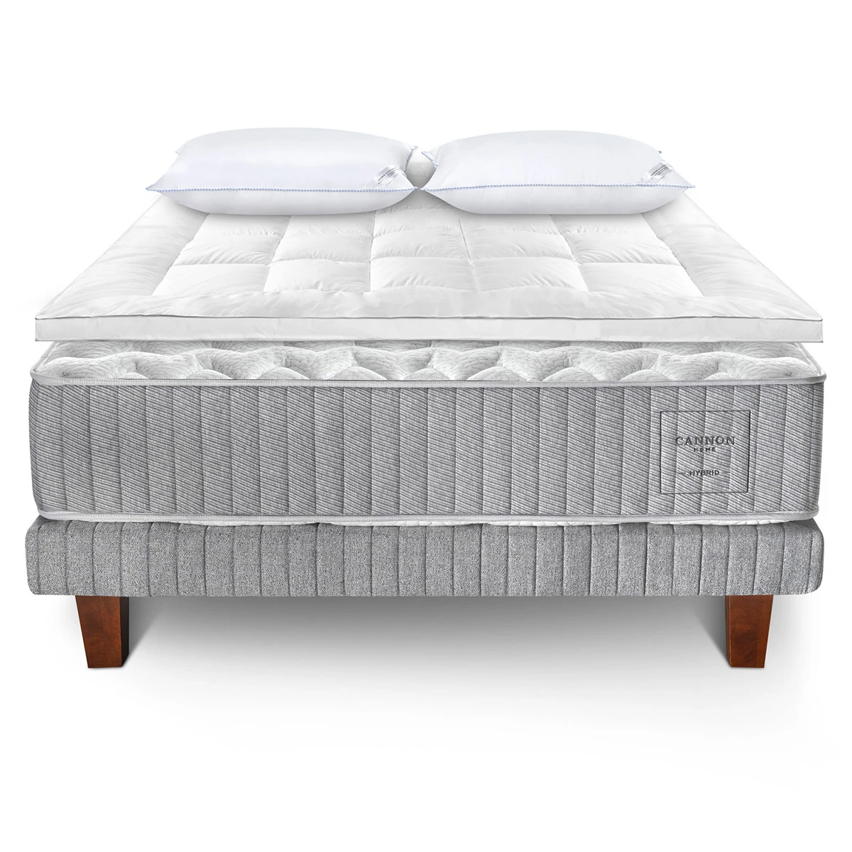 JUEGO DE DORMITORIO CANNON CAMA EUROPEA HYBRID COTTON KING + TOPPER + ALMOHADAS - 4