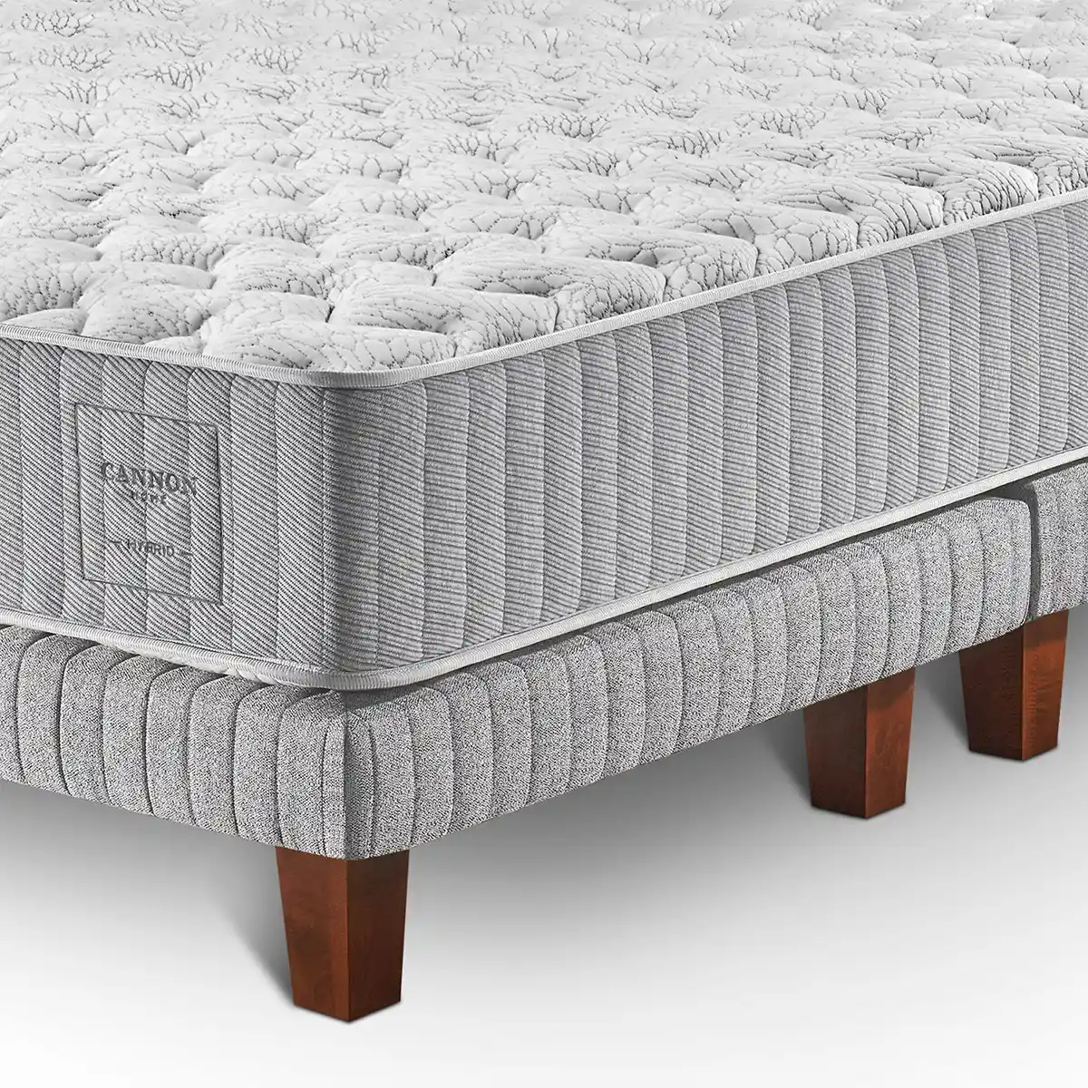 JUEGO DE DORMITORIO CANNON CAMA EUROPEA HYBRID COTTON KING + RESPALDO LINO BEIGE  - 3