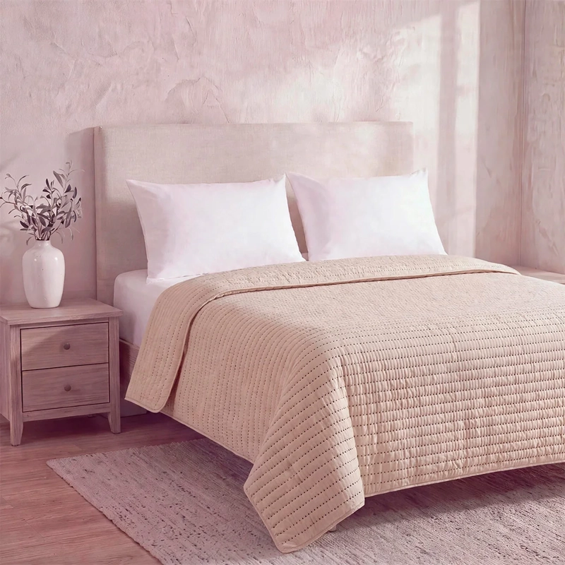 CUBRECAMA MAISON LINETT STITCH KING NEGRO - 2