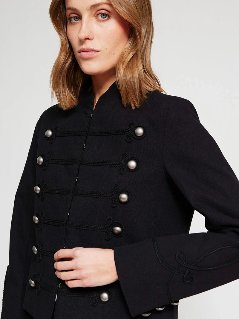 CHAQUETA MUJER MARQUIS ALGODÓN MILITAR BOTONES - 3