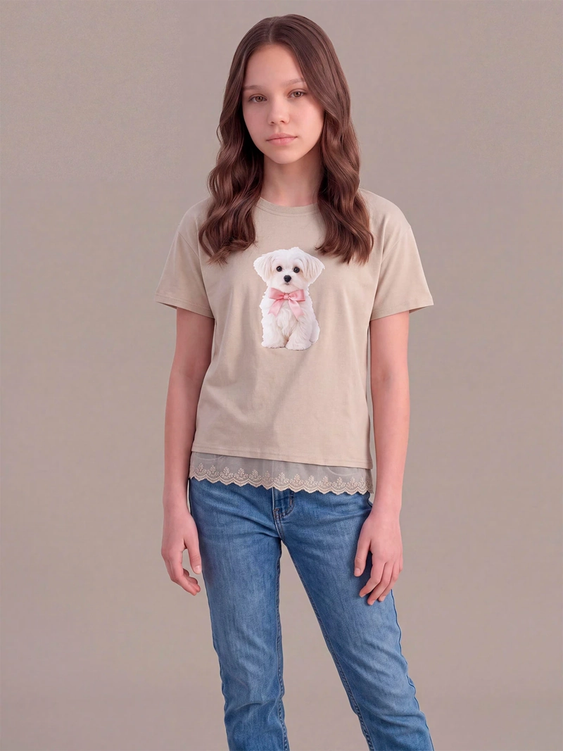 POLERA NIÑA INDEX TEEN ALGODÓN MANGA CORTA