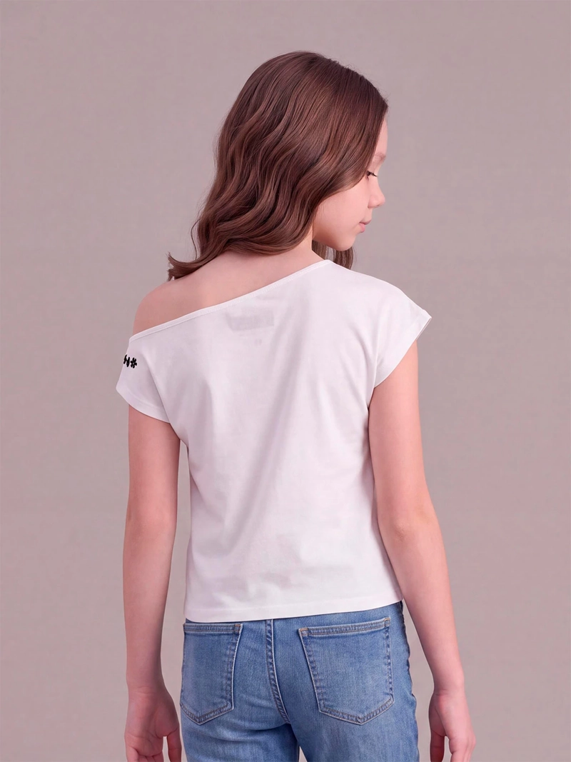 POLERA NIÑA INDEX TEEN ALGODÓN MANGA CORTA BORDADA - 2