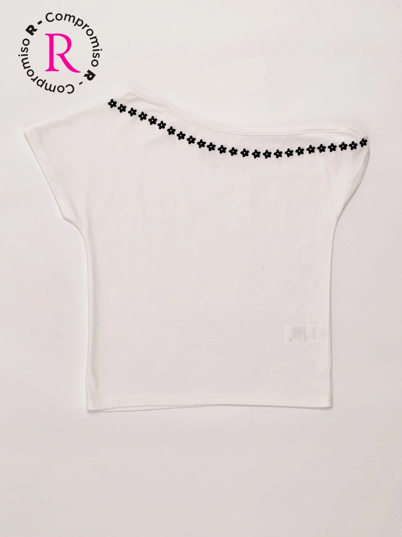 POLERA NIÑA INDEX TEEN ALGODÓN MANGA CORTA BORDADA - 3