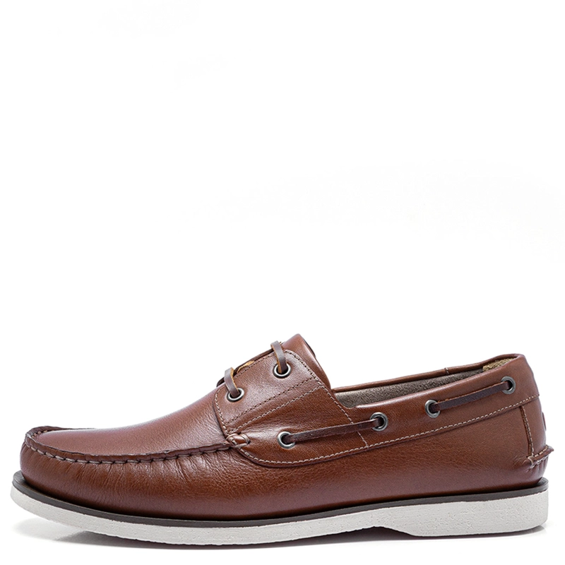 ZAPATOS HOMBRE DEMOCRATA CAFÉ DECK CUERO - 1