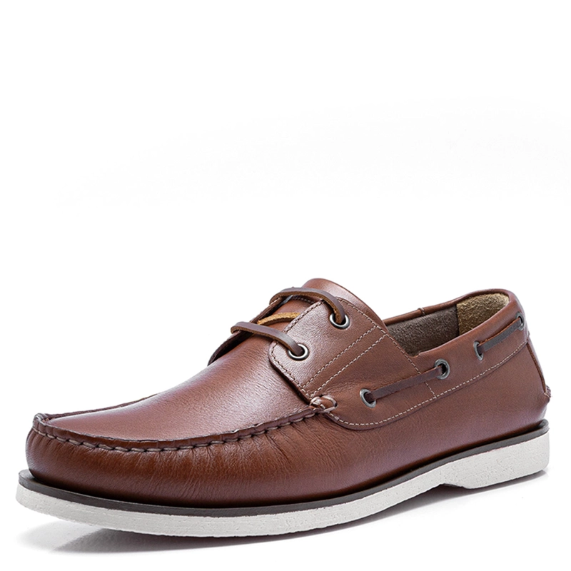 ZAPATOS HOMBRE DEMOCRATA CAFÉ DECK CUERO - 2
