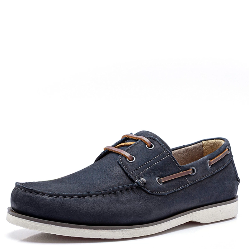 ZAPATOS HOMBRE DEMOCRATA AZUL MARINO DECK CUERO - 2