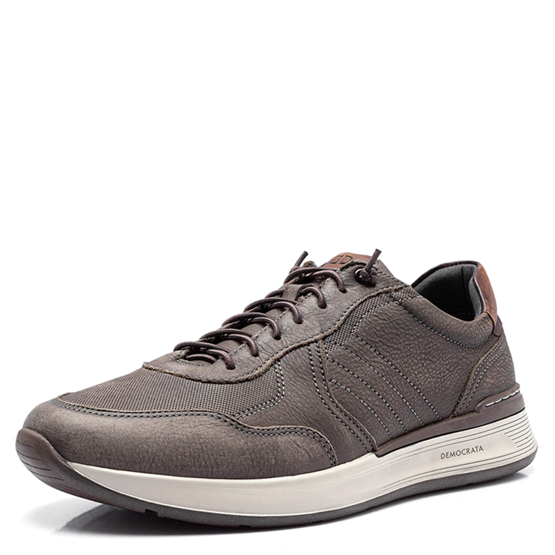 ZAPATILLAS HOMBRE DEMOCRATA GRIS MARK HI-SOFT 32 CUERO - 2