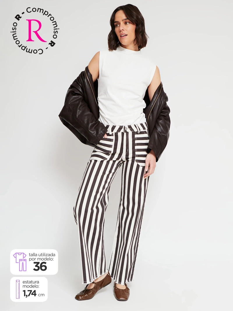 JEANS MUJER MARQUIS ALGODÓN RAYAS - 1