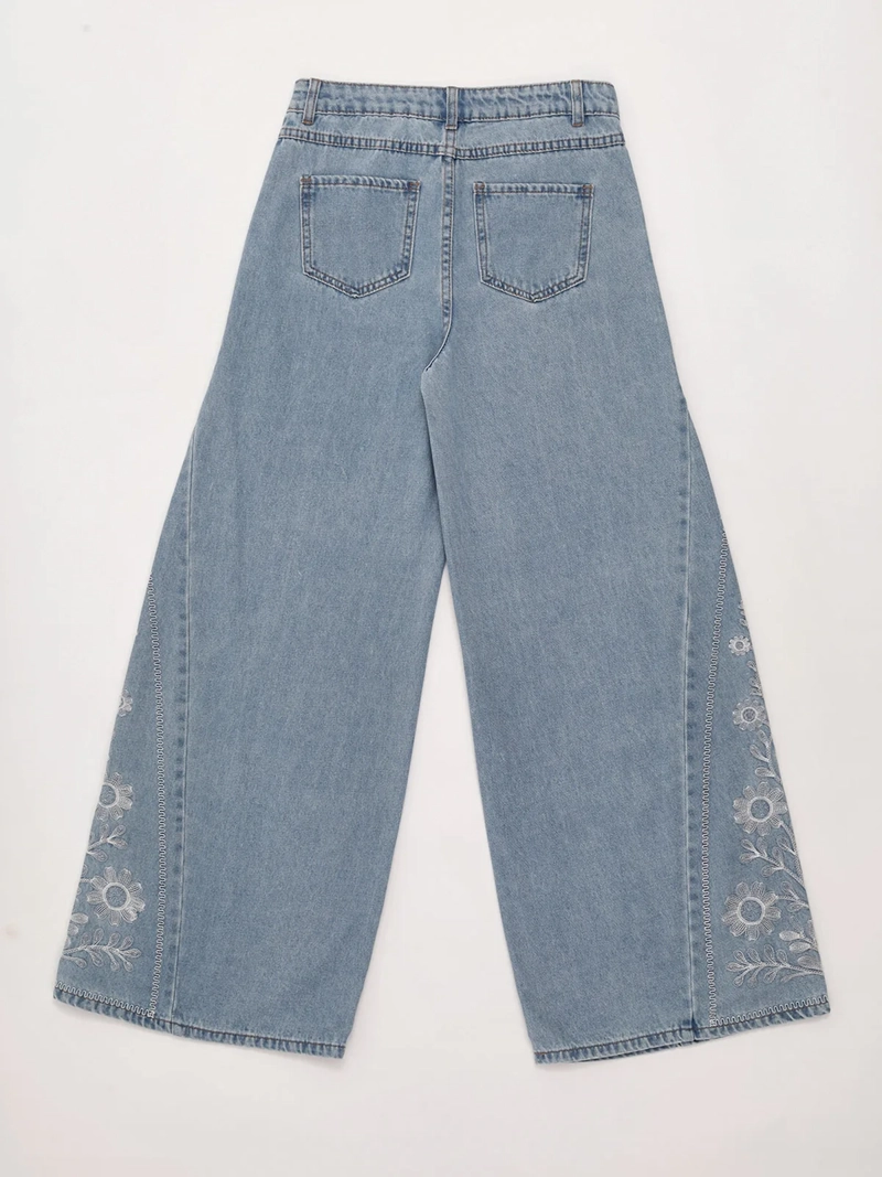JEANS NIÑA INDEX TEEN ALGODÓN EXTRA WIDE BORDADO - 4